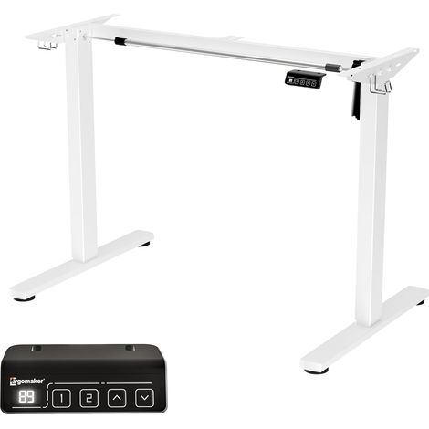 Cadre Bureau Assis-Debout Électrique Ergonomique Blanc (1/5)