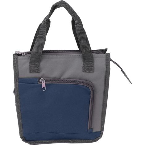 Sac isotherme avec large poignée, sac à lunch réutilisable pour le travail, les voyages, la randonnée, la livraison de repas, bleu foncé (1/5)