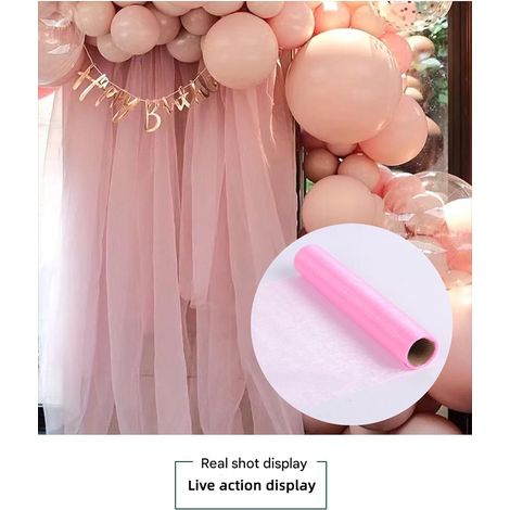 Rouleaux de tulle décoratifs en 9 couleurs, rideaux en tulle en maille, rubans, nœuds papillon de chaise, bricolage pour événements, salles de mariage (1/5)