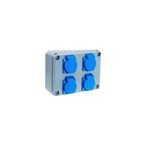 Caja combinada con 4 tomas Schuko