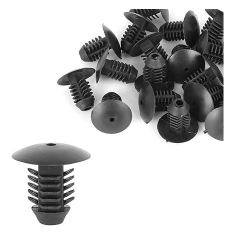 Rivets Plastiques pour Garde-Boue 12mm Noir Diamètre Trou 20mm Longueur 18mm Tige 20mm Tête Fixation Aile Pare-Chocs Porte Jupe Latérale (1/5)