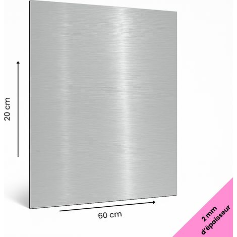 Panneau aluminium composite Brossé 200x600 mm – Épaisseur 2 mm – Plaque rigide déco ou pro, intérieur/extérieur