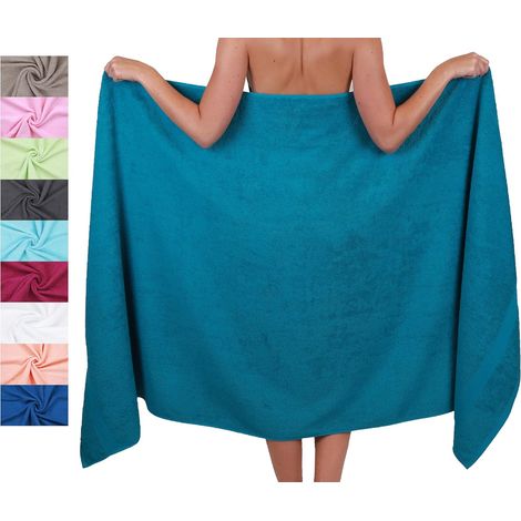 Drap de Bain XXL 100 x 200 cm 100% Coton – Serviette de Sauna et de Plage en Tissu éponge Doux – Facile d'entretien et très absorbante – Série Palermo - Couleur petrole (1/5)