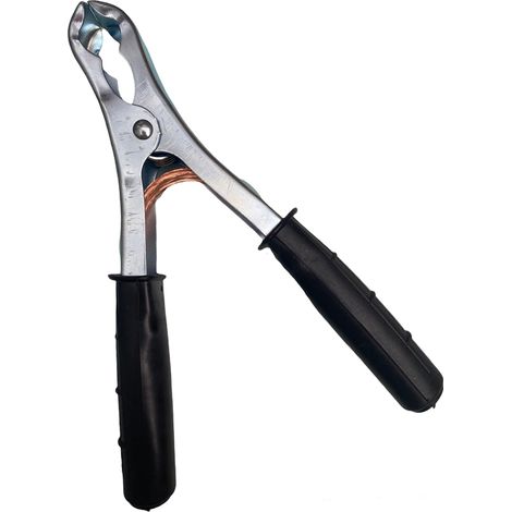 PINZA BATTERIA 120A BATTERIE MACCHINA AUTO CAVI NERA TRECCIA RAME (1/2)