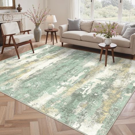 Tapis Salon Résumé 300x400cm Lavable en Machine Rug Grand AntidéRapant Poil Ras, pour Chambre Salle a Manger Descente de Lit Bureau, Cuisine, Mousse D’automne (1/5)