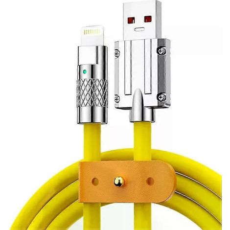 Câble de charge rapide USB - 6 A 120 W, 1,8 m, silicone jaune, série Mech jaune (1/2)