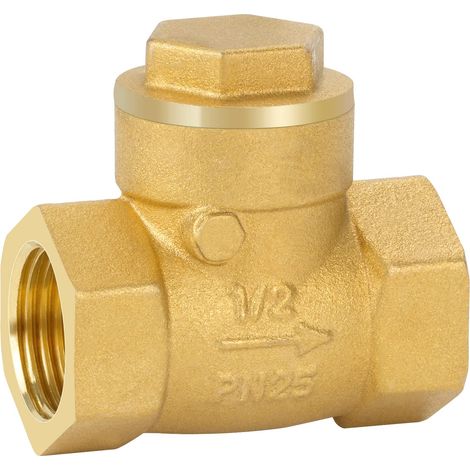 Clapet anti-retour, filetage intérieur en laiton, clapet anti-retour 1/2", filetage intérieur DN15, convient aux raccords de tuyauterie.