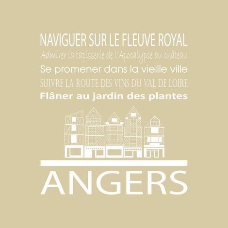Tableau sur toile Angers beige 30x30 cm - Impression sur Toile Murale Décorative - Image imprimée en HD sur Toile - Toile sur Châssis en Bois FSC - Fabriqué en France (1/4)