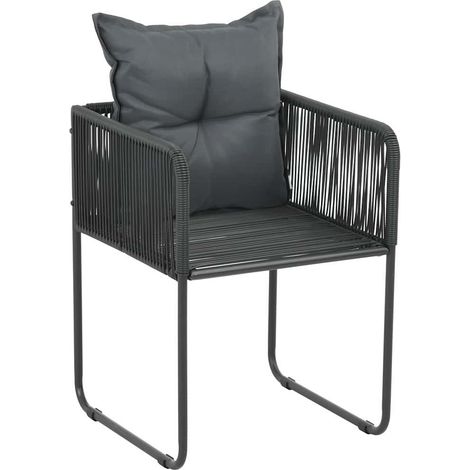 Maison Exclusive - Gartenstühle 4 Stk. mit Kissen Poly Rattan Sch (1/5)