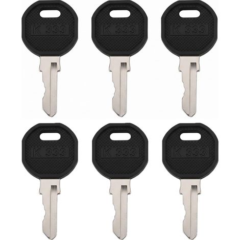 6 Pièces Clés de Rechange EK333 pour Armoire et Boîte aux Lettres, Clé Passe Partout Universelle Compatible avec Cylindre EK333 333 1108-1-1 1108-U35, Noir 5,1cm (1/5)