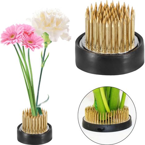 Runde Blumenstecknadel für Ikebana und Kenzan, Fixierwerkzeug für Blumenarrangements (Durchmesser 3,5 cm) (1/5)