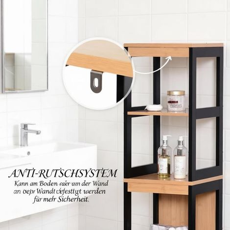 Étagère de salle de bain multifonctionnelle avec tiroirs, armoire de salle de bain haute, tour de rangement gain de place, étagère autoportante (étagère autoportante uniquement) (1/4)