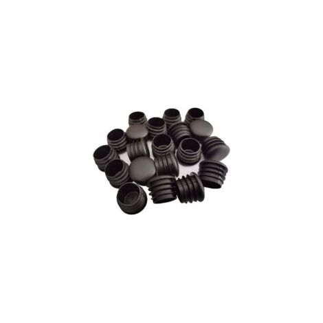 Tapones redondos de plástico de 25 mm – Paquete de 20 – Polietileno negro resistente – Para patas de muebles y equipos