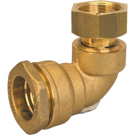 Coude laiton compression ACS Femelle écrou libre 3/4" PE20