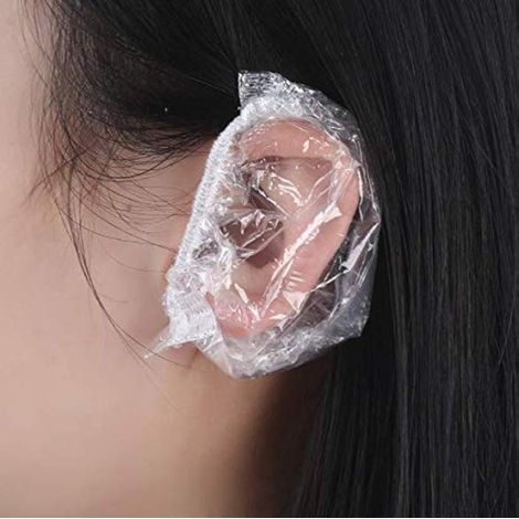 200 PCS oreillettes jetables élastiques claires douche eau oreillettes pour la teinture des cheveux, douche, bain, Spa utilisation à domicile hôtel et salon (1/5)