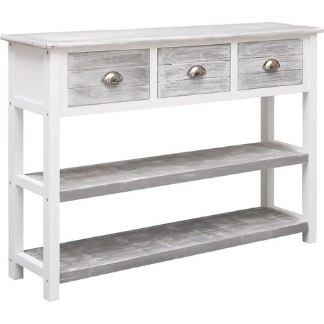 Buffet,Placard de cuisine,Meuble de rangement Gris antique 108x30x76 cm Bois de Paulownia massif -TZ75269 (1/5)