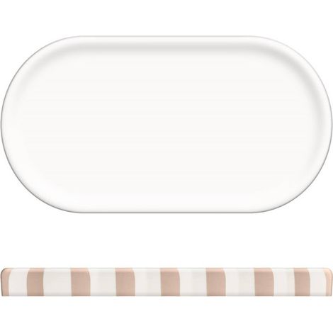 Bandeja de gres strio 24cm rayas rosa trigo - 5five
