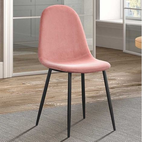 Chaise Valeska velours - rose (1/5)