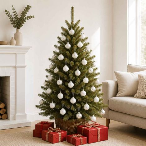 vidaXL Juego de bolas navideñas 150 uds. Blanco 3 cm Poliestireno (1/5)
