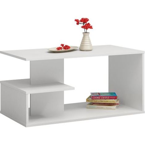 SORRENTE Contemporary coffee table living room/office with niches 91x51x40 Scandinavian style décor (1/2)