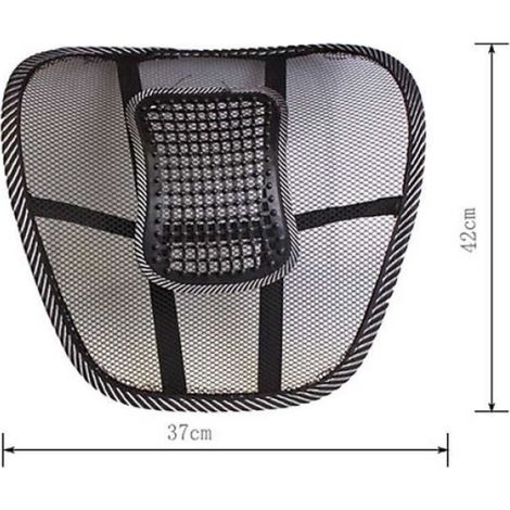 Nouveau siège de voiture chaise de bureau Massage dos soutien lombaire maille ventiler coussin coussin noir haute grande taille (1/4)