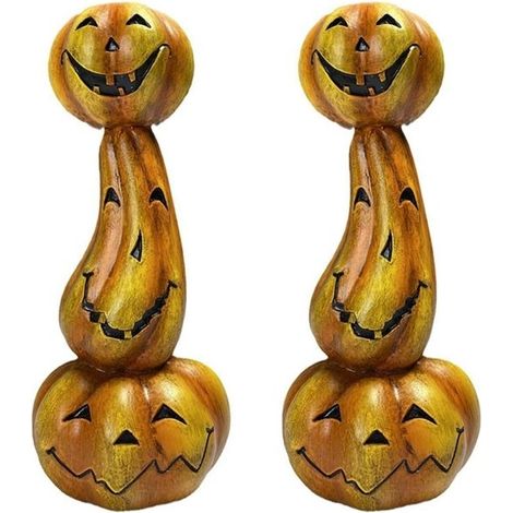 Kürbis-Kronleuchter, Halloween-Dekoration, Tischkerzenhalter, Mittelstück, 2-teilig (1/5)