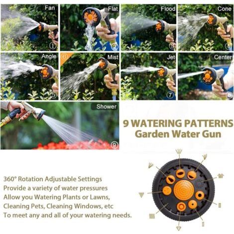 NALOOKAMIC Pistolet d'arrosage M��tal, Pulv��risateur de Jardin,9 Modes D'arrosage Pistolet Arrosage Pulv��risateur de Jardin �� Haute Pression