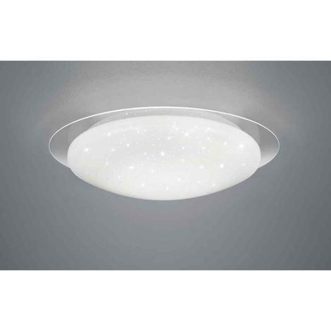 FRODO PLAFONIERA LED DIFFUSORE BIANCO EFFETO STELLE CON BORDO TRASPARENTE E TELECOMANDO MULTIFUNZIONE DIA. 72 CM (1/2)