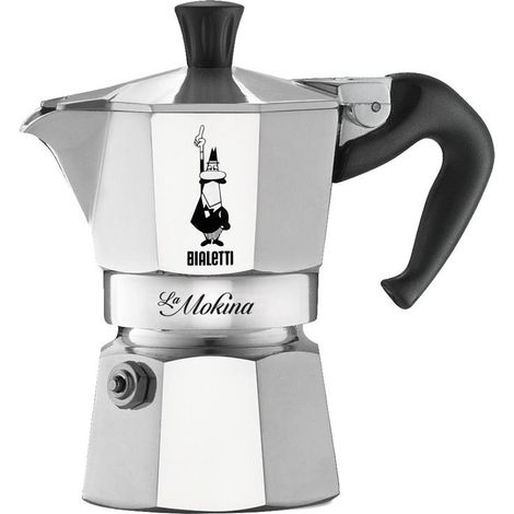 Macchinetta Caffè Caffettiera Espresso Mokina in Alluminio Mezza Tazza