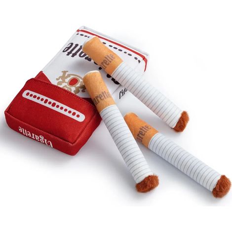 Jouet pour chien en forme de cigarette, jouet couineur pour chien, peluche amusante en forme de cigarette pour chien qui joue tout seul, jouet interactif pour chiens de petite, moyenne et grande taill (1/5)