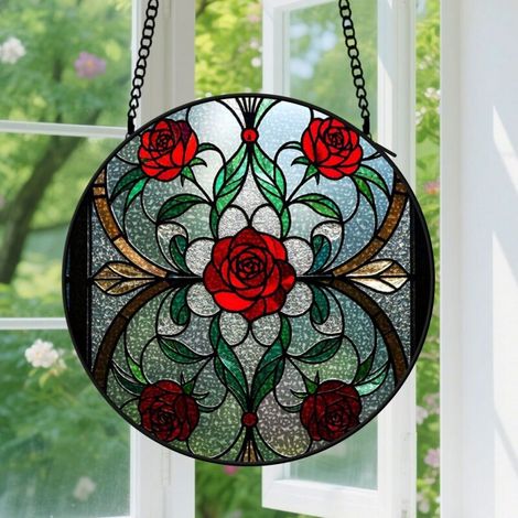 15cm Suspension décorative vitrale, décoration suspendue pour fenêtre, cadeau pour nouveau propriétaire (1/5)