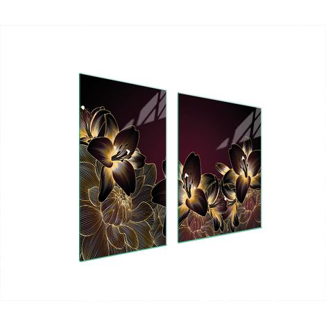 ASSIETTE EN VERRE et PLANCHE À DÉCOUPER 100x52 ORCHIDÉE (1/5)