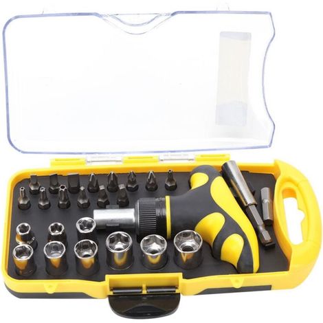 Set di cacciaviti a cricchetto multifunzione 25 in 1 in acciaio temprato – Modello TU-8130 con punte a T e impugnatura ergonomica (1/5)