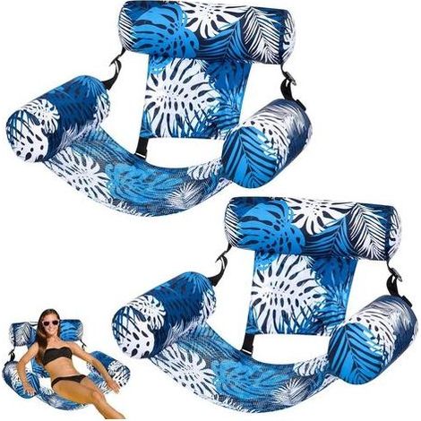 2X Bouée Piscine Matelas Gonflable Géant – 4 en 1 Hamac De Piscine pour Adultes Et Enfantses, Fauteuil Flottant avec Dossiers Confort, Idéal pour Été, Plage Et Vacances, 76x40,5x61cm (1/5)