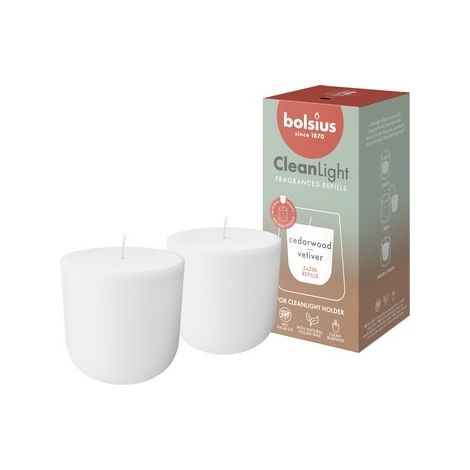 Inserti per candele profumate Selgros111 CleanLight - Legno di cedro e vetiver (2 pezzi)