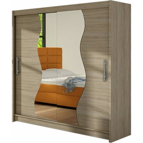 Armoire Closico Area, Sonoma chêne, 215x180x58cm, Portes d'armoire: Coulissantes, Nombre d'étagères: 5