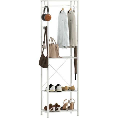 Porte-Manteau avec Tringle de Suspension 52 x 30 x 180 cm Blanc (1/5)