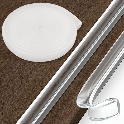 PVC Protection Bebe de Table et Meuble, Pré-adhésif Transparent Coin de Table Protection Bebe, Protecteur des Bords et Angles de Placard pour la Sécurité de Bébé et de Famille, 10mmx4mmx3M (1/4)