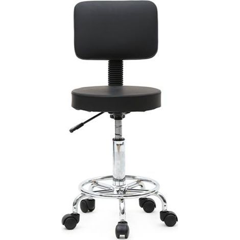Verstellbarer runder Loungehocker mit schwarzer Rückenlehne (1/5)