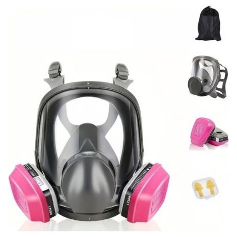 Masque respiratoire intégral réutilisable six-en-un, antibuée et anti-poussière, d'utilisation de gaz, de peinture, de poussière, de produits chimiques et autres, et pour la prévention de la grippe.