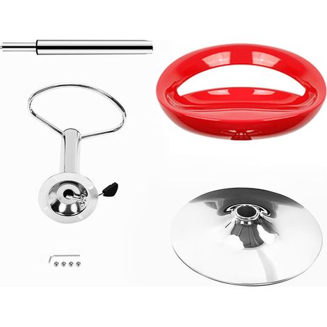 Lot de 4 Tabourets de bar design plastique ABS, Chaises Hauts, Rotatif sur 360°,Hauteur Réglable,avec Dossier et Repose-pieds, Pied Chromé,rouge (1/5)