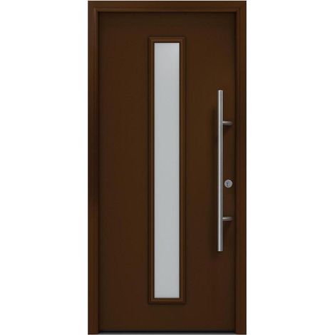 Hörmann Ecostar Haustür "ISOPRO Secur IPS 020S", terrabraun (RAL 8028), 110 x 210 cm (B x H), DIN Rechts
