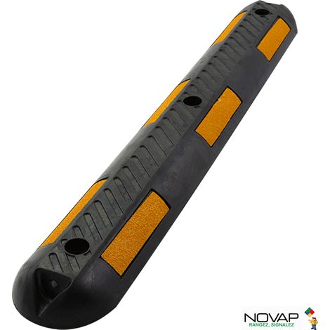Novap – Séparateur de voie caoutchouc noir et jaune 1000x150x50mm – Bandes rétroréfléchissantes – Résistant UV et hydrocarbures – 6101468 (1/5)