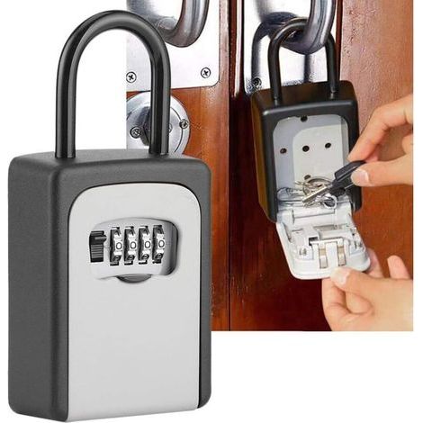 Lntyq Boite à Clé Sécurisée, Coffre a Clef avec Code Numérique à 4 Chiffres pour Intérieur Extérieur Maison Bureau Garage École Gymnase (1/4)