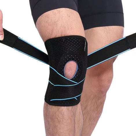 Genouillère, 2 Pièces Genouillère Rotulienne et Ligamentaire, Genouillère de Maintien Attelle de Genou avec Anneau Stabilisateur à Rotule Ouverte pour Le Sport, la Course (1/5)