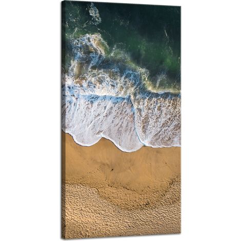 Impression sur toile Nature Vague rivage 40x80 cm