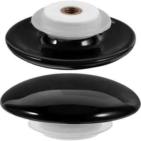 Lot de 2 Bouchons Universels pour Lavabo 36-39 MM en Silicone Noir (1/5)