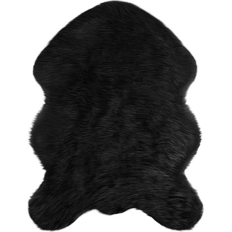Maison Exclusive - Alfombra de de oveja sintética TAFALLA Negro 8
