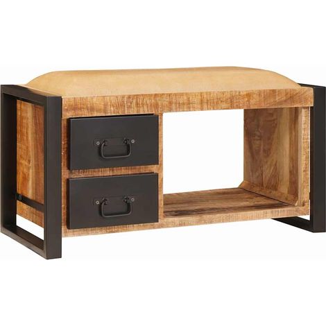 Sitzbank mit Stauraum Braun 80 x 35 x 40 cm Massivholz Mango