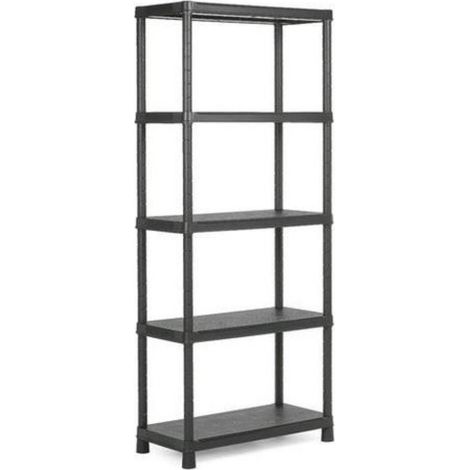 SCAFFALE PLUS 5 RIPIANI 80X40XH187CM NEROIN PLASTI (1/9)